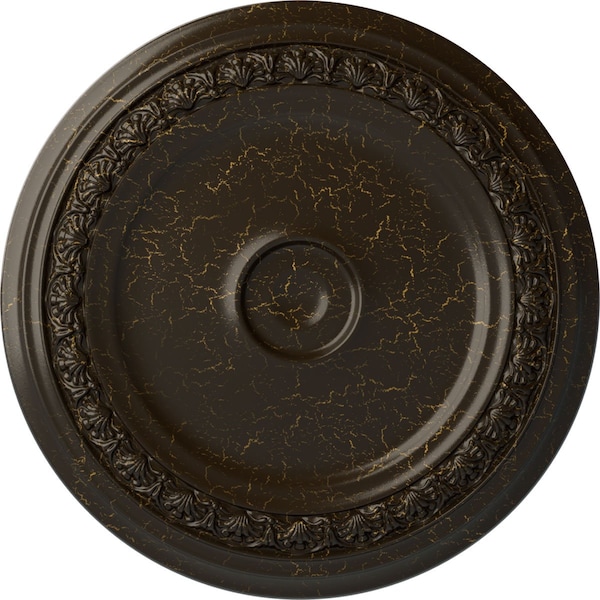 Ekena Millwork Carlsbad Ceiling Medallion (Fits Canopies up to 5 1/2"), 31 1/8"OD x 1 1/2"P, Stone Hearth Crackle CM31CASHC - main